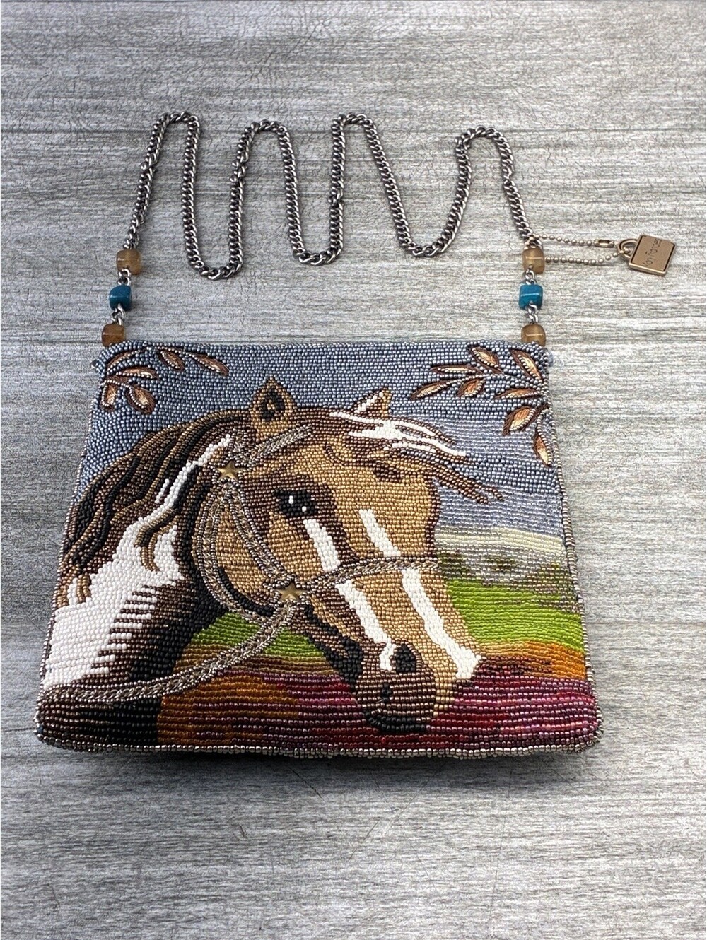 Mary Frances Beaded Crossbody Lets Gallup Spirited Horse Made In India